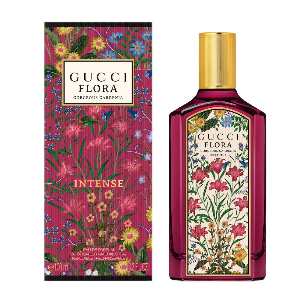 Gucci Flora Gorgeous Gardenia Intense Eau De Parfum For Women - Floral Woody Musk Perfume 100ml Refillable