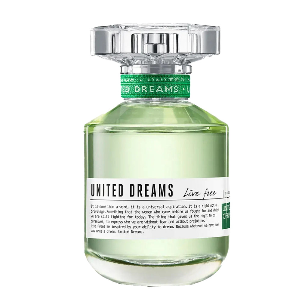Benetton United Dreams Live Free For Her Eau De Toilette For Women - Floral Fruity Perfume 80ml