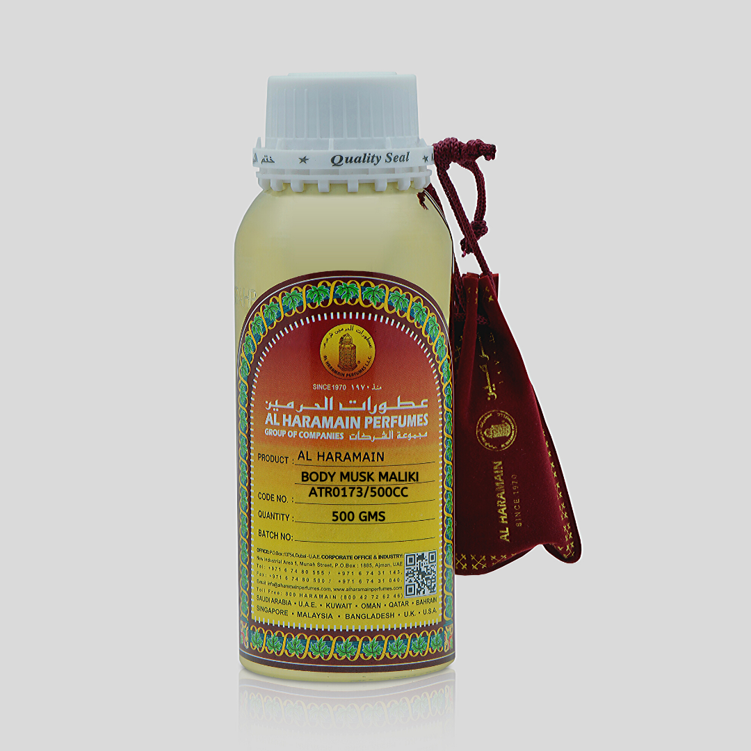 Haramain Body Musk Maliki 500cc Concentrated Perfume Oil 500g