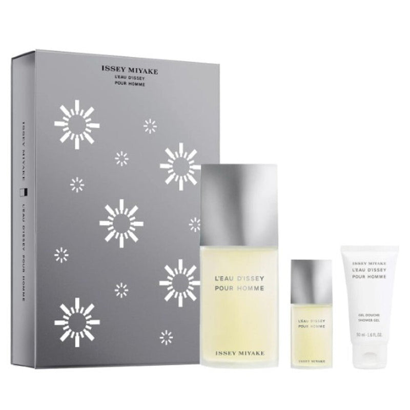 Issey Miyake L'eau D'issey Pour Homme Set EDT 125ml + EDT 15ml + Shower Gel 50ml For Men