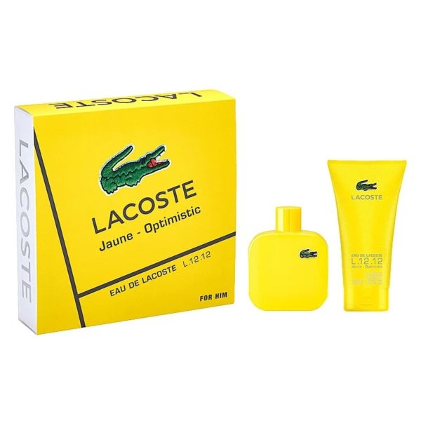 Lacoste Jaune Optimistic Gift Set For Men (Lacoste Jaune Optimistic 100ml EDT + 150ml Shower Gel)