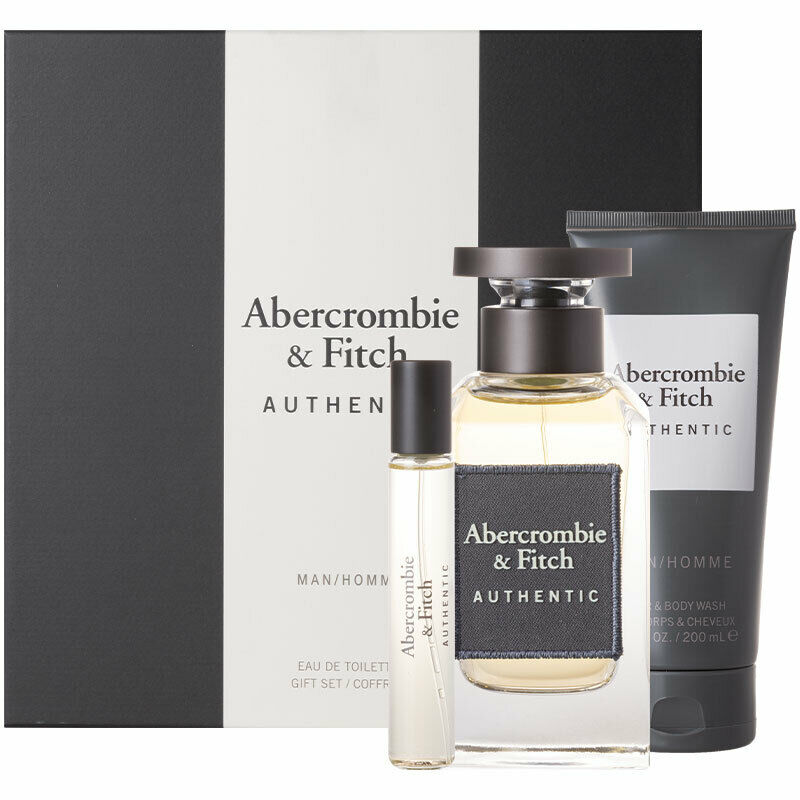 Abercrombie & Fitch Authentic Man Set For Men EDT 100ml + EDT 15ml Travel Spray + Hair&Body Wash 200ml