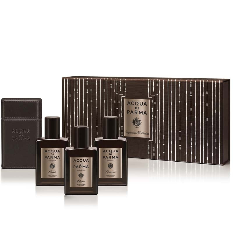ACQUA DI PARMA INGREDIENT COLL COLONIA(OUD+QRCIA+EBNO)  - SET FOR MEN - EDC CONCENTREE 3x30ml+LEATHER CASE