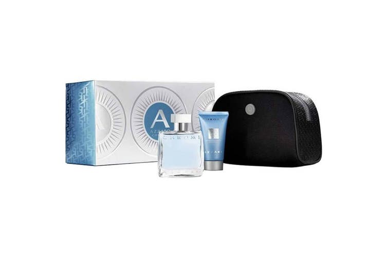 Azzaro Chrome For Men Set EDT 100 ml + All Over Shampoo 50 ml + Pouch
