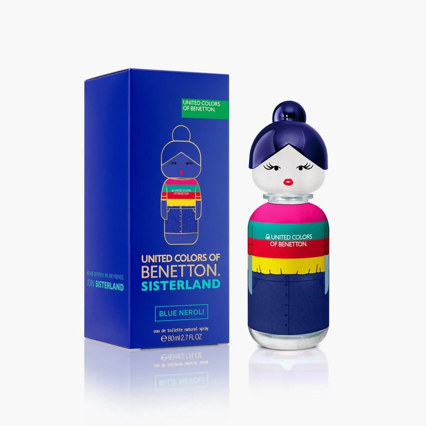 Benetton Sisterland Blue Neroli Eau de Toilette, Citrus Fragrance For Women 80ml