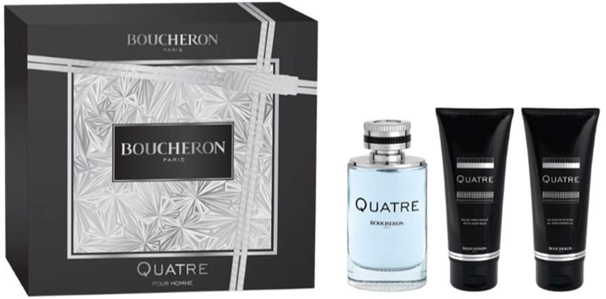 BOUCHERON QUATRE FOR MEN EDT 100ML+100ML AFTER SHAVE BALM+100ML ALL OVER SHAVING GEL SET