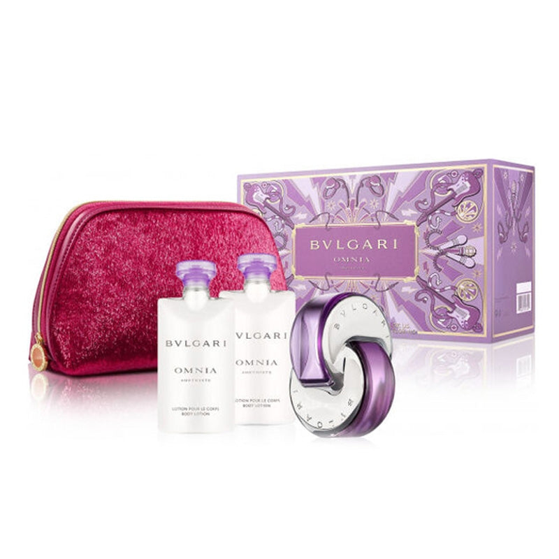 Bvlgari Omnia Amethyste Set (EDT 65ml + Body Lotion 75ml + Body Lotion 75ml + Bag) for Women