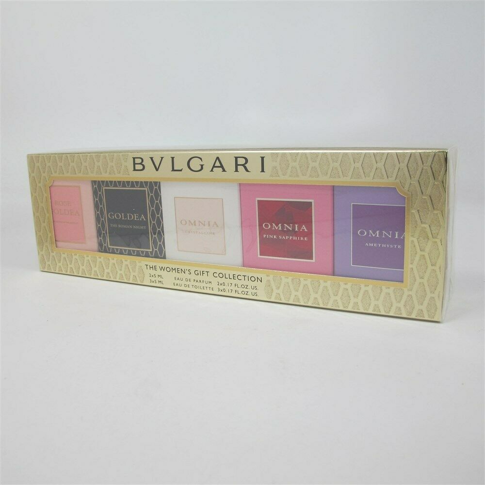 BVLGARI (ROSE GOLDEA+ROMAN NIGHT+CRYSTALLNE+PINK SAPPHIR+AMETHYSTE) MINI SET FOR WOMEN EDP 2x5ml + EDT 3x5ml