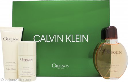 Calvin Klein Obession Men 3Pc Set 125Edt+100After Shave Balm+75Deo Stick