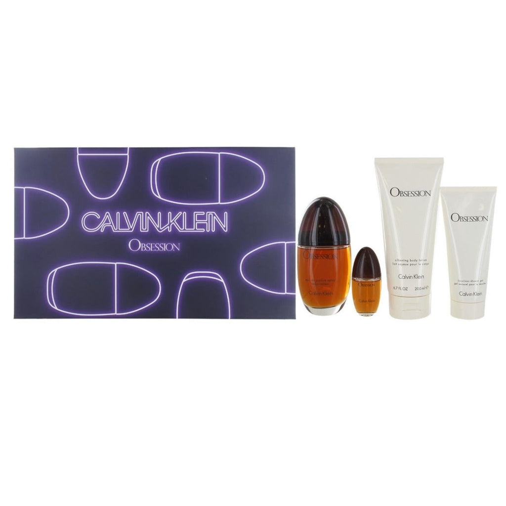 Calvin Klein Obsession Set For Women EDP 100 ml + EDP 15 ml + Body Lotion 200 ml + Body Wash 100 ml