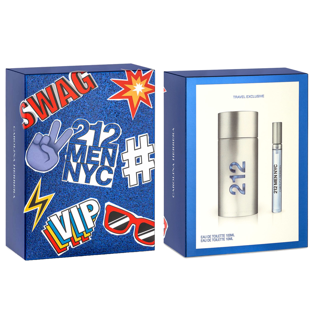 CAROLINA HERRERA 212 MEN FOR MEN SET EDT 100 ml + EDT 10 ml (TRAVEL EXCLUSIVE)