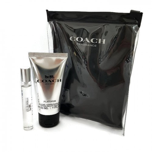 Coach Platinum For Men Mini Set Edp 7.5 ml + Aftershave Balm 50 ml + Pouch