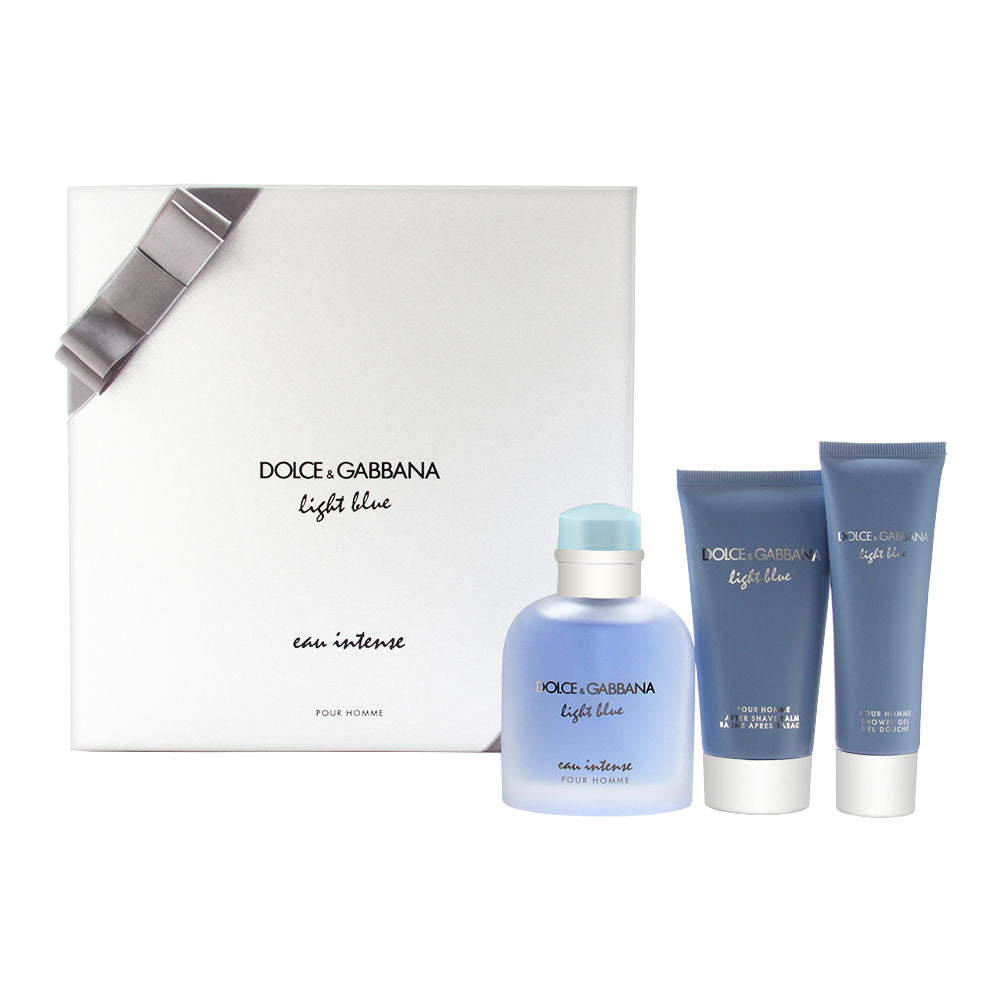 Dolce & Gabbana Light Blue Eau Intense - Gift set For Men - EDP 100ml + Shower Gel 50 ml + After Shave Balm 75 ml