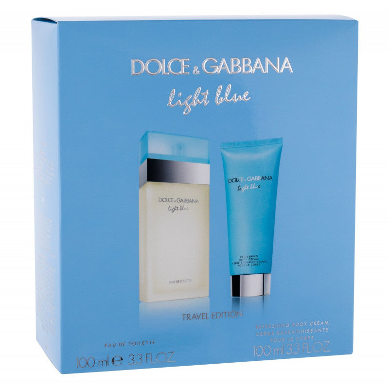 DOLCE & GABBANA LIGHT BLUE FOR WOMEN EDT 100ML+100ML BC TRAVEL SET
