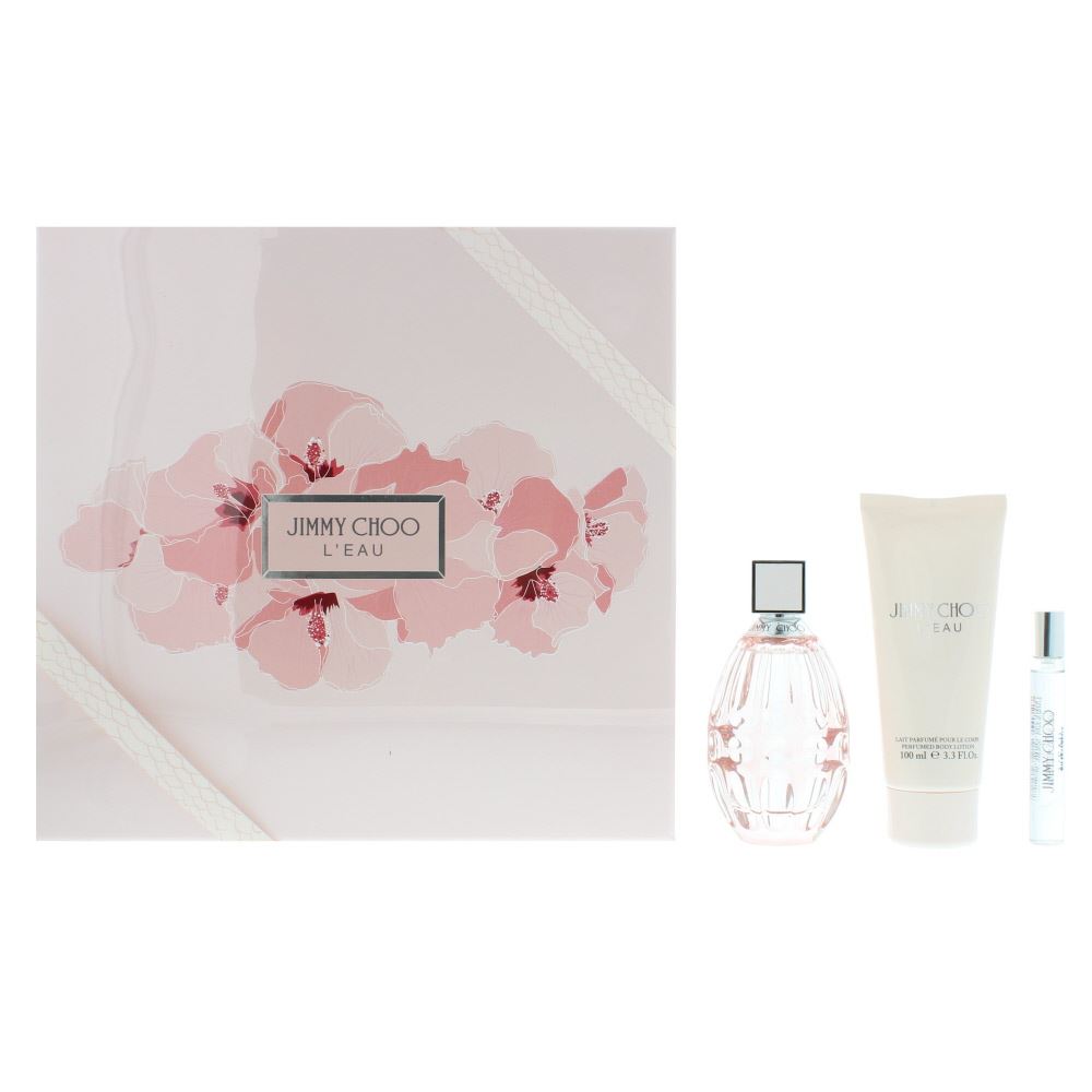 Jimmy Choo L'Eau Eau de Toilette 90ml & Body Lotion 100ml +7.5ml EDT Gift Set For Her