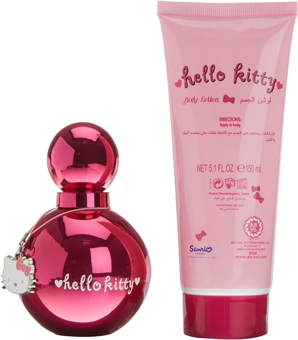 HELLO KITTY PINK FOR WOMEN EDT 100ML+150ML BODY LOTION+CHARM SET