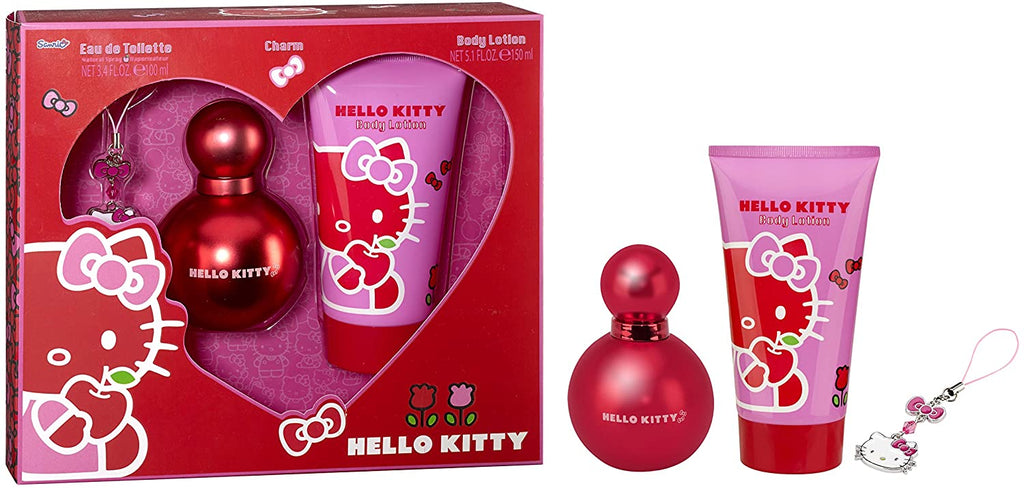 HELLO KITTY PINK FOR WOMEN EDT 100ML+150ML BODY LOTION+CHARM SET