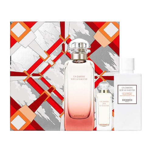 HERMES UN JARDIN SUR LA LAGUNE FOR UNISEX SET EDT 100 ml + EDT 7.5 ml + MOISTURIZING BODY LOTION 80 ml FR