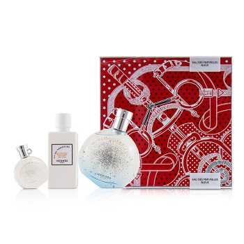 Hermes Eau Des Merveilles Bleue For Women Set Edt 50 ml + Edt 7.5 ml + Moisturizing Body Lotion 40 ml