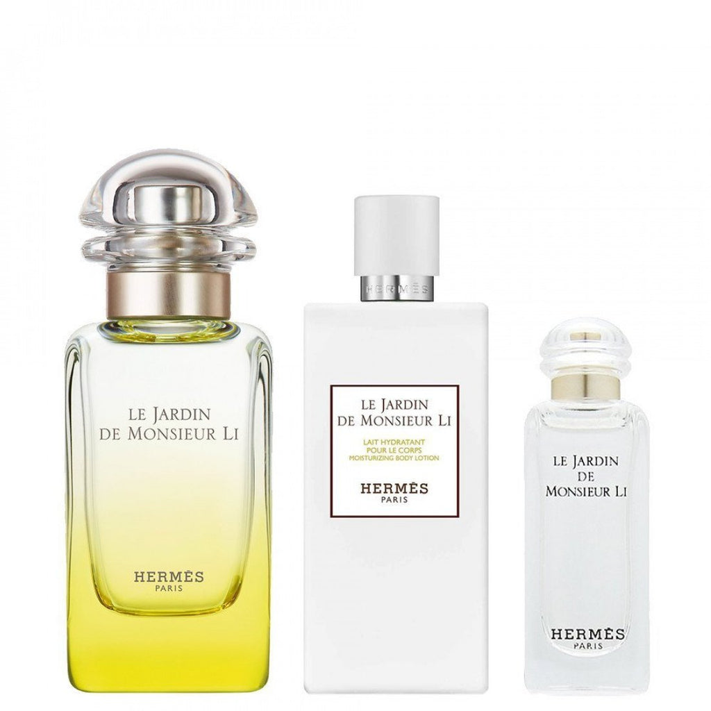 Hermes Le Jardin De Monsieur Li For Unisex Set Edt 100 ml + Edt 7.5 ml + Moisturizing Body Lotion 80 ml