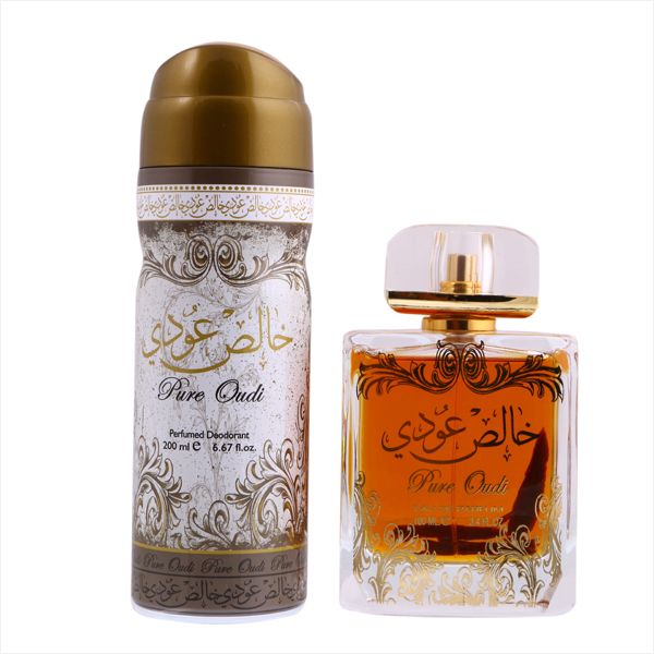 Lattafa Khalis Pure Oudi Gift Set Perfume for Men and Women (Eau de Parfum 100ml, Deo 200ml)