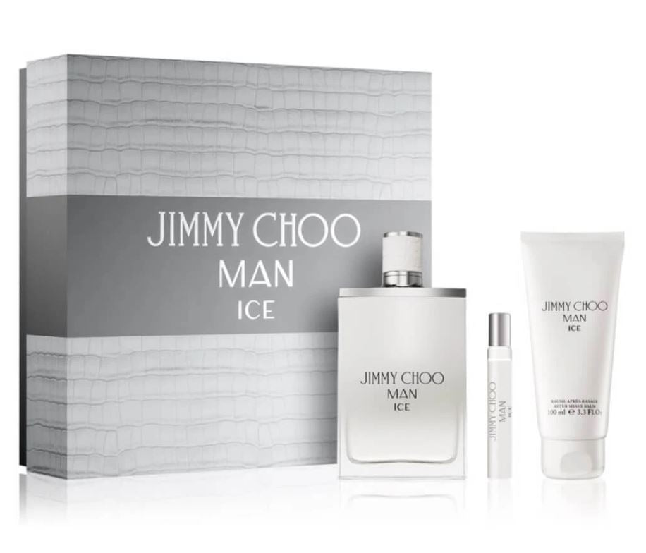 JIMMY CHOO MAN ICE Perfume for Men SET EDT 100 ml + EDT 7.5 ml + AFTERSHAVE BALM 100 ml