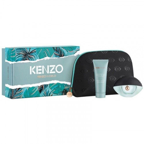 KENZO WORLD EDP 50ML+75ML BODY LOTION+POUCH SET
