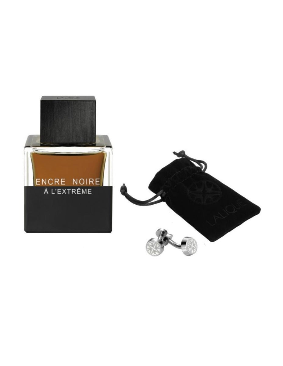 Lalique Encre Noire A L'Extreme Pour Homme - Perfume For Men - EDP 50 ml + Cufflinks (Travel Exclusive)