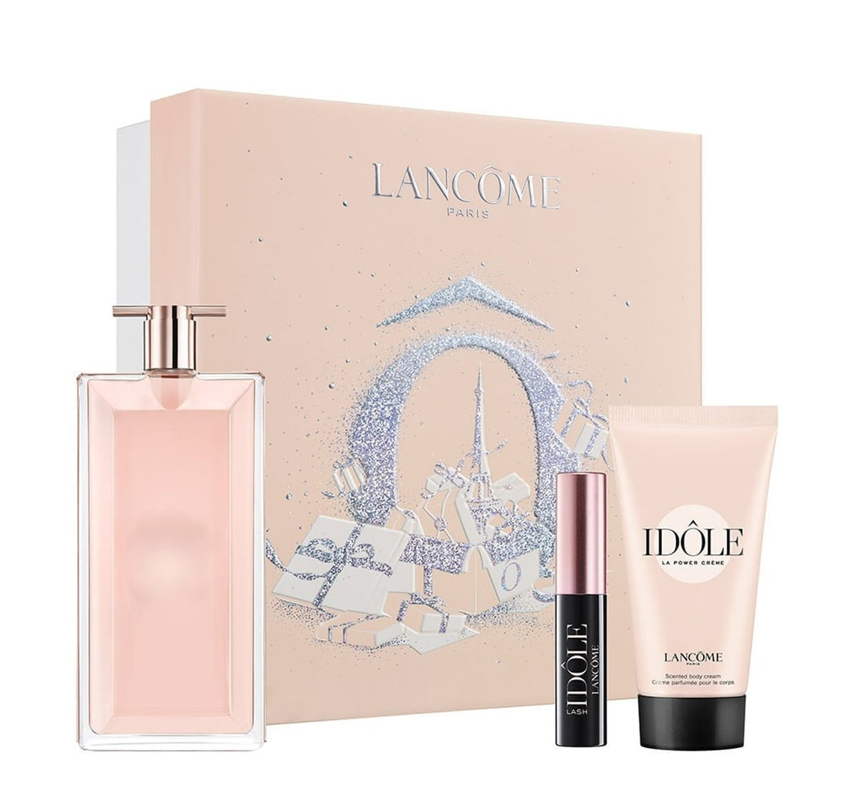 LANCOME IDOLE FOR WOMEN SET LE PARFUM 50 ml + SCENTED BODY CREAM 50 ml + LASH LIFTING MASCARA01 2.5 ml