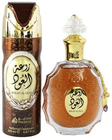 Lattafa Rouat Al Oud Giftset perfume for Men and Woman EDP 100 ml + Deo 200ml