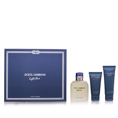 DOLCE & GABBANA LIGHT BLUE POUR HOMME FOR MEN SET EDT 125 ml + AFTERSHAVE BALM 75ml + SHOWER GEL 50ml