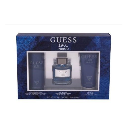 GUESS 1981 INDIGO FOR MEN EDT 100ML+200ml SHAVING GEL+226ML BODY SPRAY GIFT SET