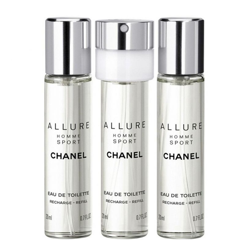 CHANEL ALLURE HOMME SPORT FOR MEN EDT 3x20 ml + 2 REFILLS TRAVEL SPRAY