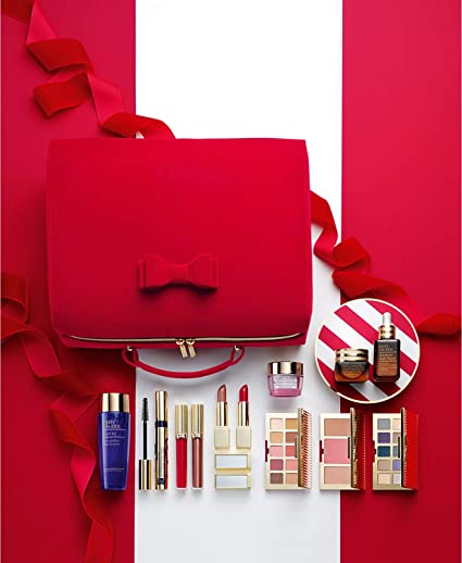 Estee Lauder for Women Set 8 Pcs Cosmetics + 4 Pcs Face Care + Travel Case