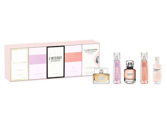 Givenchy Dahlia Dvn for Women 5ml+ Blossom Crush 3ml+L'Interdit 10ml+Eau Florale 4ml+Live Irreresitable 3ml Mini Set