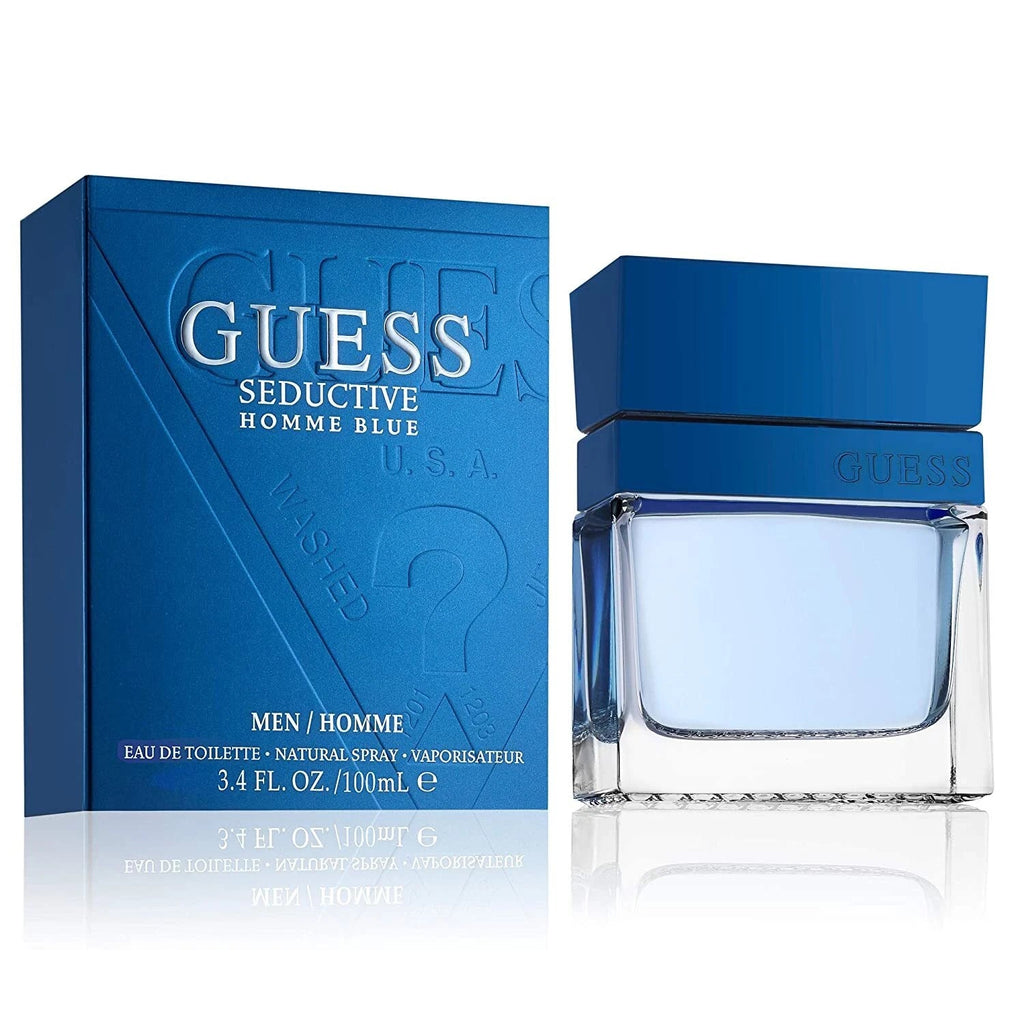 Guess Seductive Homme Blue Eau De Toilette For Men - Woody Aquatic Perfume 100ml