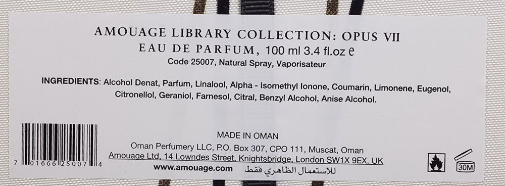 Amouage The Library Collection Opus VII  for Unisex EDP, 100 ml