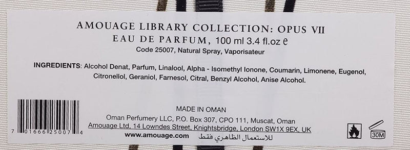 Amouage The Library Collection Opus VII  for Unisex EDP, 100 ml