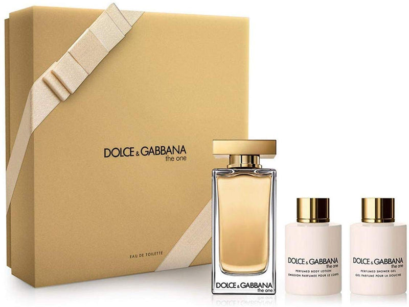 DOLCE & GABBANA THE ONE , GIFT SET  for Women ,  SET EDT 100 ml + PRFM BODY LOTION 100 ml + PRFM SHOWER GEL 100 ml