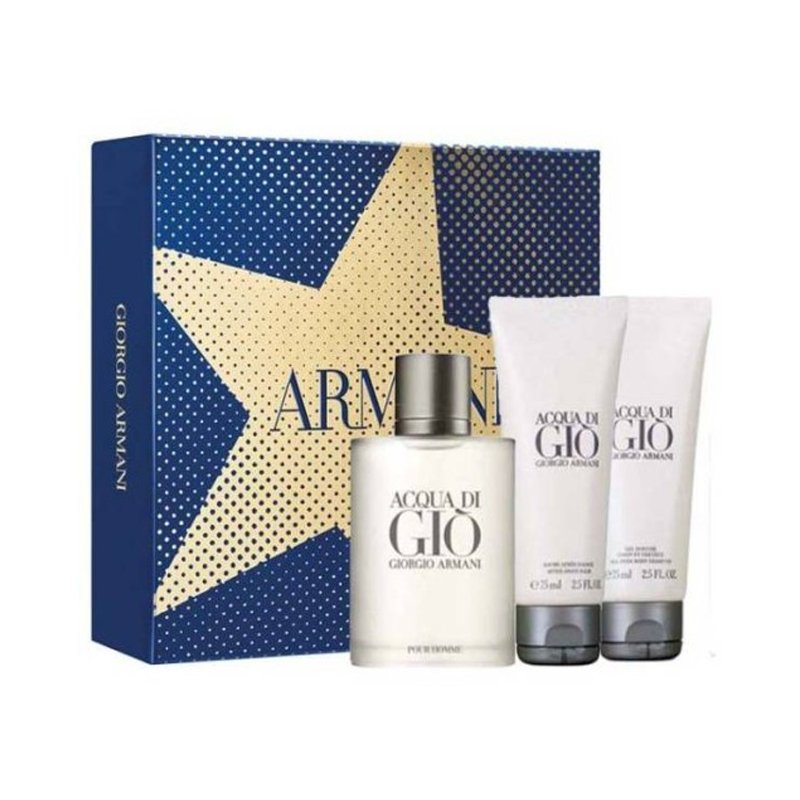 Giorgio Armani Acqua Di Gio Coffret 3 piece  Gift set  Eau De Toilette Spray 100ml + Shaving Gel  75ml + After Shave Balm 75ml