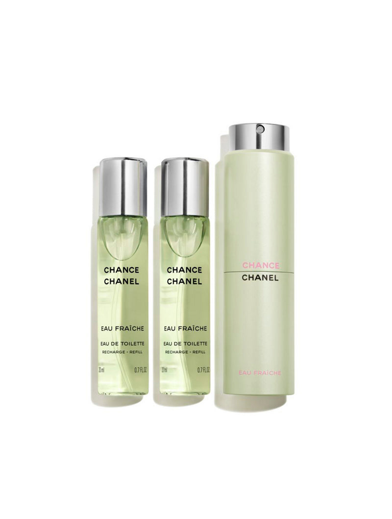 CHANEL CHANCE EAU FRAICHE FOR WOMEN EDT 3x20 ml + 2 REFILLS TRAVEL SPRAY