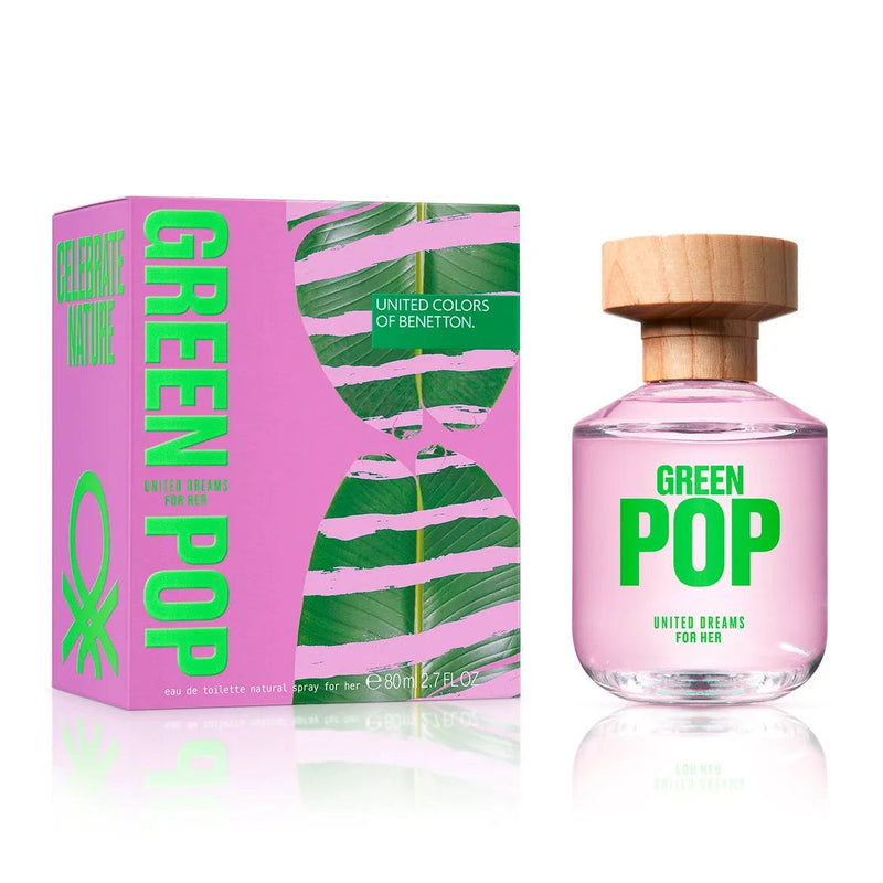 Benetton United Dreams Green Pop For Her Eau De Toilette For Women - Fruity-Floral Perfume 80ml