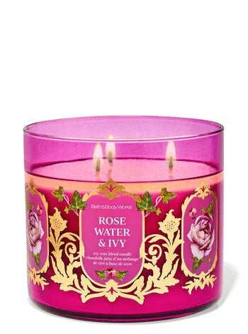 Bath And Body Works Rose Water And Ivy Scented Candle 411g